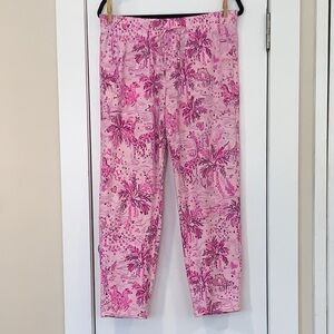 Lilly Pulitzer Emora Knit Pants Pink Blossom Wild About You Size L